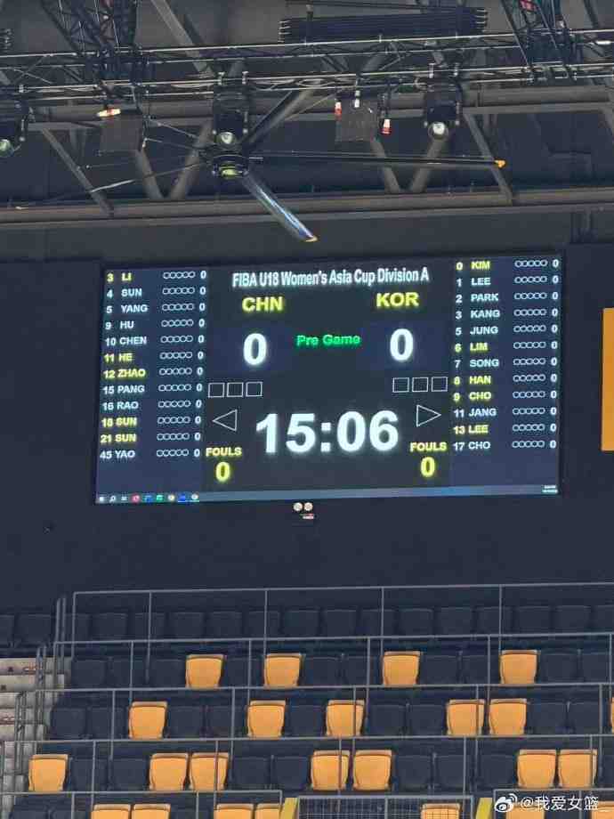 中国U18女篮三、四名排位赛首发出炉 首发五人维持不变